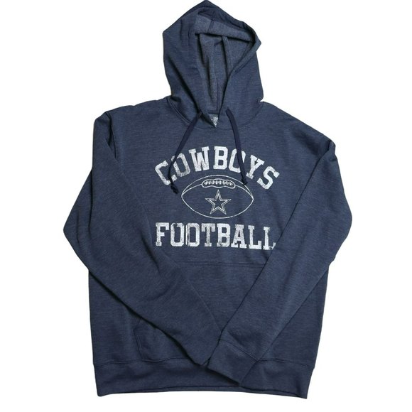 Dallas Cowboys Authentic Other - Dallas Cowboys Authentic Hoodie Blue Kangaroo Pocket Long Sleeve Large